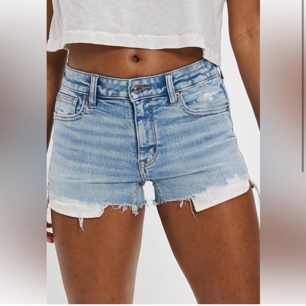 American Eagle High Rise Shortie Jean Shorts NWT Size 4